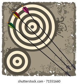 three arrows on sepia background