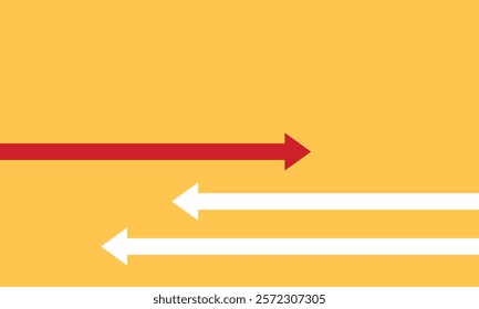 three arrows one against the other. Business background change, different, innovation, idea and goal. against the current background