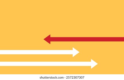 three arrows one against the other. Business background change, different, innovation, idea and goal. against the current background