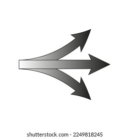 three arrows out one. Teamwork concept. Vector illustration.
