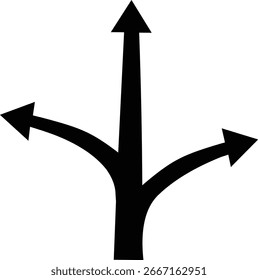 three arrows pointing in defferent directions, vector illustration