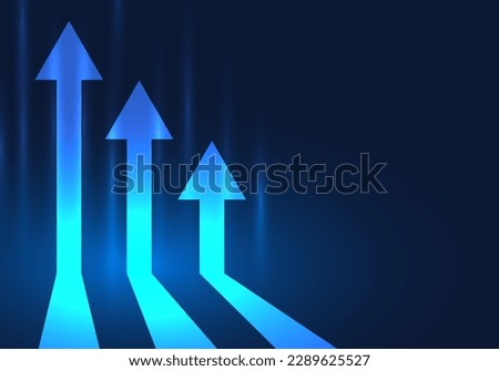 Three arrows pointing upward means doing business with competition in order to win and be number one. Companies must always work to keep up with people's needs.