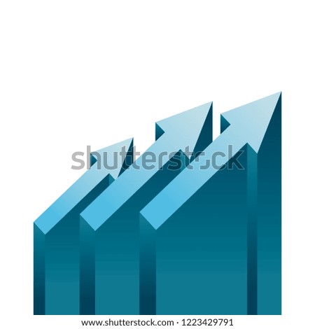 three arrows profit on white background