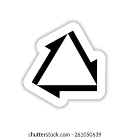 three arrows rotating in a circle on a white background with shadow