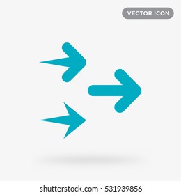 Three arrows set icon illustration isolated vector sign symbol