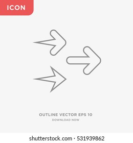 Three arrows set icon illustration isolated vector sign symbol
