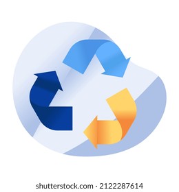 Three arrows showing concept of recycle

