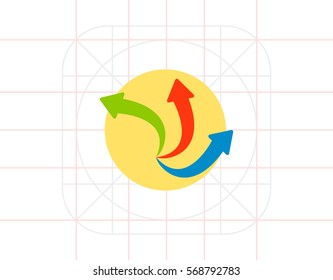 Three Arrows Sign Vector Icon
