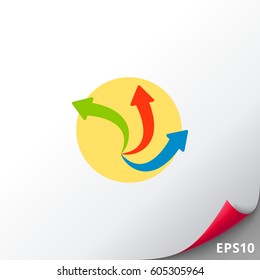 Three Arrows Sign Vector Icon