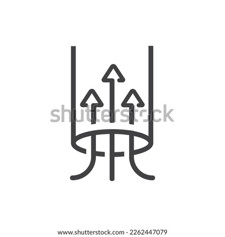 Three arrows symbolizing suction, vector, icon. Foto d'archivio © 