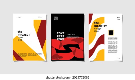 Three attractive designs with reddish gradations, perfect for a celebration day, a design template, or a creative agency marketing project. Editable EPS vector design.