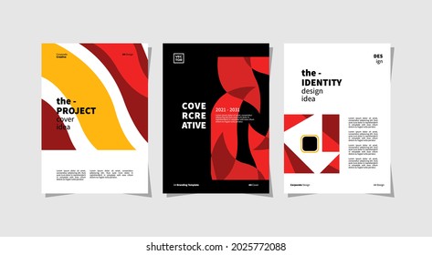 Three attractive designs with reddish gradations, perfect for a celebration day, a design template, or a creative agency marketing project. Editable EPS vector design.