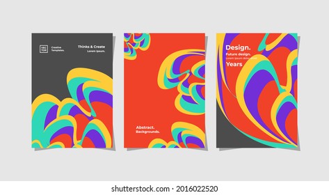 Three attractive designs, suitable for marketing and introduction of a creative agency, can also be for cover book, flyers, banners, and more. vector design editable.