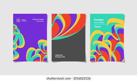 Three attractive designs, suitable for marketing and introduction of a creative agency, can also be for cover book, flyers, banners, and more. vector design editable.