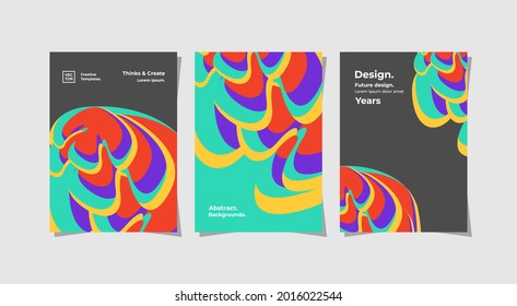 Three attractive designs, suitable for marketing and introduction of a creative agency, can also be for cover book, flyers, banners, and more. vector design editable.