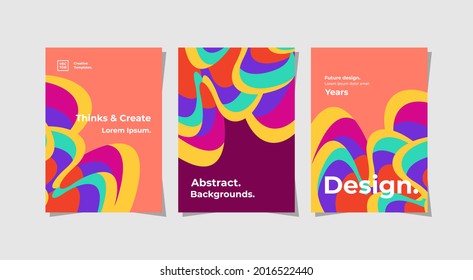 Three attractive designs, suitable for marketing and introduction of a creative agency, can also be for cover book, flyers, banners, and more. vector design editable.