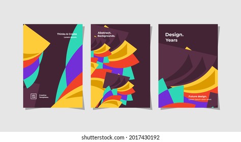 Three attractive designs, suitable for marketing and introduction of a creative agency, can also be for cover book, flyers, banners, and more. vector design editable.