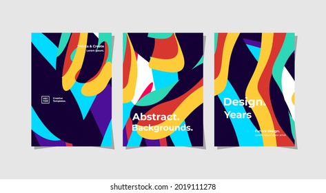 Three attractive designs, suitable for marketing and introduction of a creative agency, can also be for cover book, flyers, banners, and more. vector design editable.