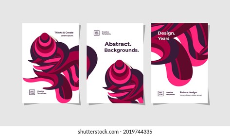 Three attractive designs, suitable for marketing and introduction of a creative agency, can also be for cover book, flyers, banners, and more. vector design editable.