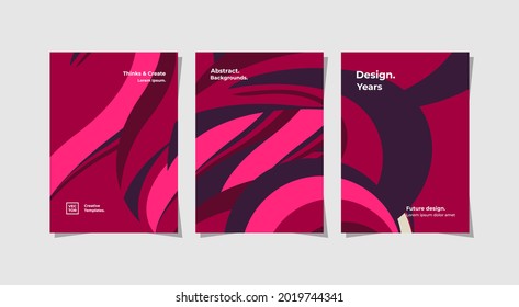 Three attractive designs, suitable for marketing and introduction of a creative agency, can also be for cover book, flyers, banners, and more. vector design editable.