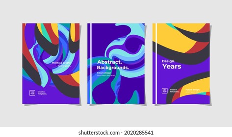 Three attractive designs, suitable for marketing and introduction of a creative agency, can also be for cover book, flyers, banners, and more. vector design editable.