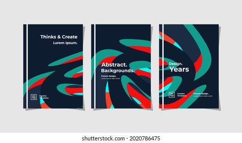 Three attractive designs, suitable for marketing and introduction of a creative agency, can also be for cover book, flyers, banners, and more. vector design editable.