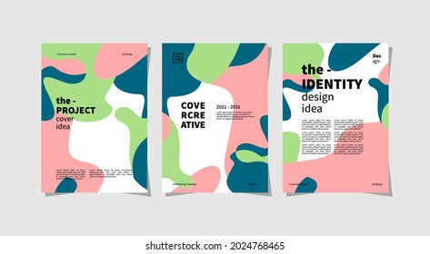 Three attractive designs, suitable for marketing and introduction of a creative agency, can also be for cover book, flyers, banners, and more. vector design editable.