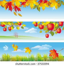 Three autumn banners
