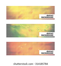 Three autumn horizontal banner with geometric shapes.
