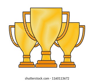 three award trophy winner prize success