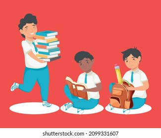 three back to school boys characters