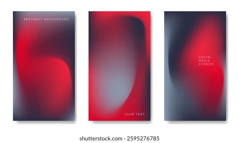 Three backgrounds with colorful abstract gradients. For posters, banners, covers, etc.