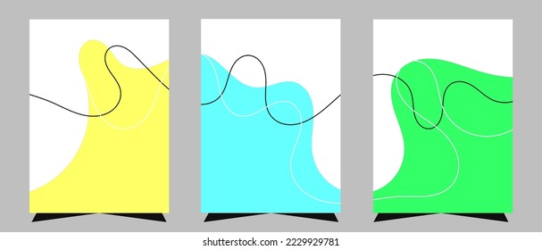three backgrounds with different styles, with black and white lines running through the background to make the background look even more sweet and abstract