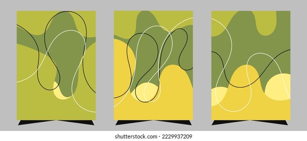 three backgrounds with different styles, with black and white lines running through the background to make the background look even more sweet and abstract
