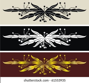 Three backgrounds with floral elements for design