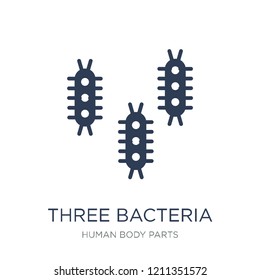 Three Bacteria icon. Trendy flat vector Three Bacteria icon on white background from Human Body Parts collection, vector illustration can be use for web and mobile, eps10