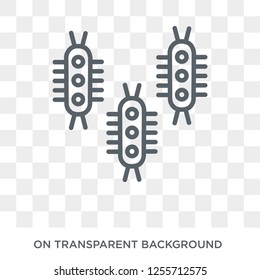 Three Bacteria icon. Trendy flat vector Three Bacteria icon on transparent background from Human Body Parts collection. High quality filled Three Bacteria symbol use for web and mobile