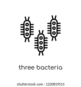 Three Bacteria icon. Trendy modern flat linear vector Three Bacteria icon on white background from thin line Human Body Parts collection, editable outline stroke vector illustration