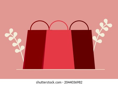 three bag shopping. Consumerism, purchases, shopping, lifestyle concept.