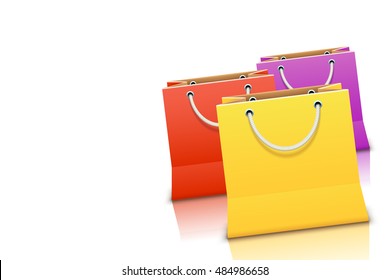 three bags on white