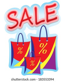 Three bags vector sale sign