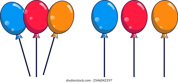 THREE BALLON COLOR VECTOR ICON