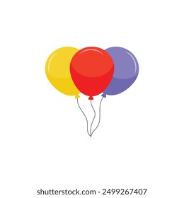 Three balloon icon on white background	