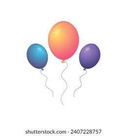 Three balloon set vector eps file