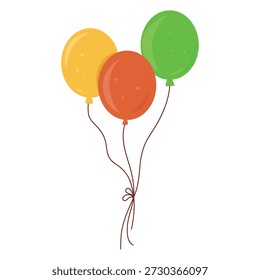 Ilustração De Vetor De Três Balões, Ilustração De Grupo De Festas. Gráfico De Balão, Ícone De Decoração De Festa Festiva. Grupo de balões de festa, Helium Balloon Bunch