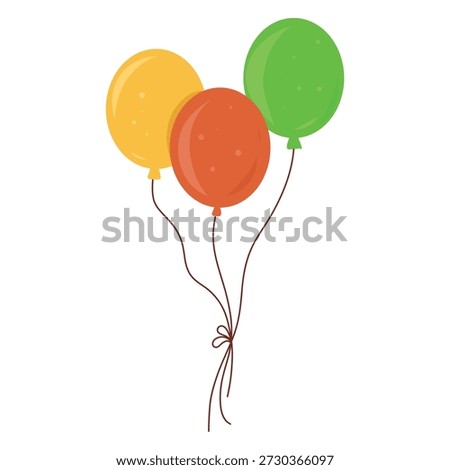 Three Balloon Vector Illustration, Party Cluster Illustration. Balloon Graphic, Festive Party Decoration Icon. Party Balloons Clipart, Helium Balloon Bunch