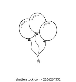 Three balloons graphic icon. Balloons sign isolated on white background. Vector illustration