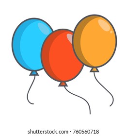 three balloons icon
