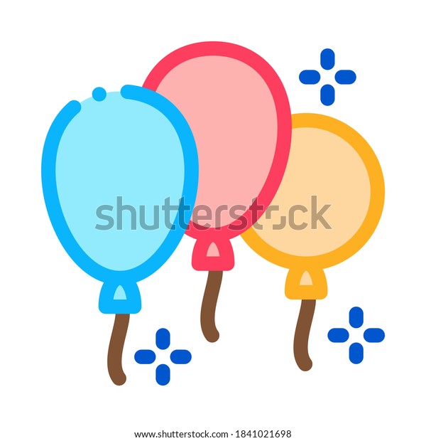 three balloons icon vector. three balloons\
sign. color symbol\
illustration
