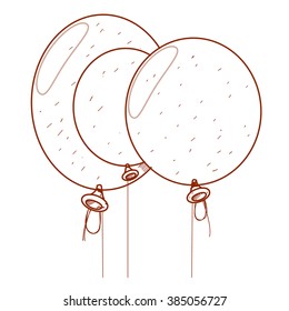 Three balloons outline drawing.